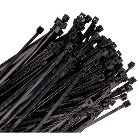 K-TOOL INTERNATIONAL Black Wire Tie, 50 Lb Tensile 100/Pk, 7" KTI78070